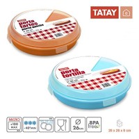 TATAY - Lot 2 Pratique Boîte a Gâteaux / Omelette de 26 cm de Diamètre  en Turquoise et Orange - B079VSNTJF