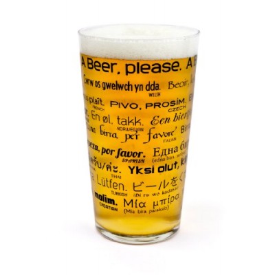 Verre à pinte de bière Comment Commander Une Bière Dans 26 Languages- Transparent - B009CQSN52