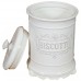 Pot à Biscuits en Porcelaine Blanche Shabby L16xPR16xH24 5 cm - B00X29TL6A