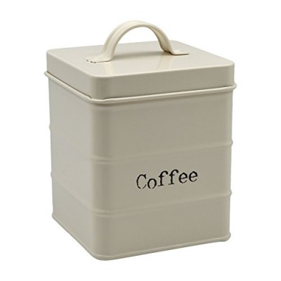 Boîte à café en métal- crème - B01MA51Z3R