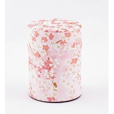 Boîte à thé  recouvert de papier de soie japonais  Motif de fleur de cerisier rose  40 g - B01DUEQHCM
