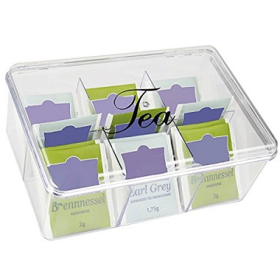 Boîte à Thé Transparente 6 Compartiments - B06XR2HDHT