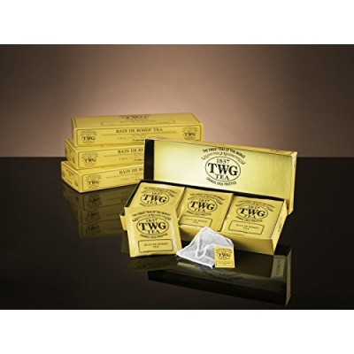 TWG Singapore - The Finest Teas of the World - BAIN DE ROSES - 15 sachets de thé de pur coton cousu á main - B06XQN7XFW