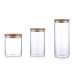 Censun bocaux en verre Boîte hermétique en verre borosilicate récipient à nourriture Bocal avec couvercle en bambou  bocal verre  bocal en verre avec couvercle  boite verre  claire  500ML+750ML+1000ML - B072K5183R