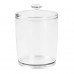 mDesign pot en plastique (lot de 2) – bocal plastique – pot avec couvercle pour biscuits  chocolat etc. – boîte de rangement décorative pour conservation dans endroit propre et sec – transparent - B07482C91K