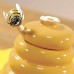 Porte-miel en céramique avec cuillère en bois et boîte-cadeau. 00058 ruche nid d'abeille petit-déjeuner - B01GD5YFF6