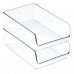 mDesign Rangement pour réfrigérateur  congélateur  cellier dans la cuisine - Paquet de 2  27 94 x 17 78 x 8 89 cm  Transparent - B01N5YFFNW