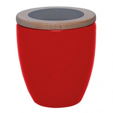 Excèlsa cuisine Trendy Rouge en Pot avec couvercle en bois 12 x 14 Cm. - B00SFGX2FQ