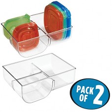 mDesign porte-couvercle (lot de 2) – range couvercle pour le stockage de jusqu'à 76 couvercles de pots  boîtes à lunch  etc. – rangement couvercle vertical pour l'ordre dans la cuisine – transparente - B06WW