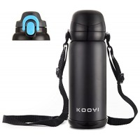 Kooyi mug isotherme d'acier inoxydable 800 ML  Mug de voyage avec 2 différent couvercle (noir) - B01L6GB9GU