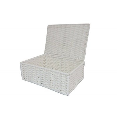 Arpan Paper Rope Storage Basket Box With Lid - White (Small ) by ARPAN - B01F8O2HTE