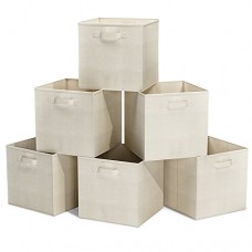 Cubes de rangement pliables en tissu Houda - Pour sous-vêtements  chaussettes  collants  soutiens-gorge  jouets  beige  2Pack - B076YJZHZK