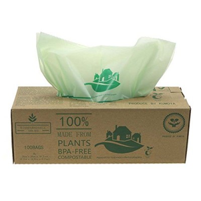 Compostables Cuisine Caddy Sacs – 100 BioBag déchets alimentaires Compost 6L / 10L /30L – en13432 – Sacs Poubelle biodégradables avec guide de compost (6L) - B077D4XJKS