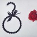 Sharplace Porte-Echarpe Porte-Foulard Cintre Rond en Perle en Plastique - Noir avec Bowknot - B074W6DN29
