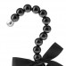 Sharplace Porte-Echarpe Porte-Foulard Cintre Rond en Perle en Plastique - Noir avec Bowknot - B074W6DN29