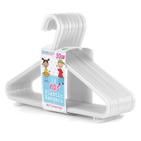 Hangerworld - Lot de 54 cintres en plastique blanc pour enfants  30cm. - B006YU6EVO