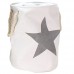 Lot de 2 paniers à linge «star» sacs au style vintage motif étoiles gris & blanc - B00XPUFOYO