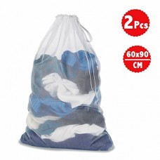 RXBC2011 mesh sac - linge blanc sac - lavage des sacs pour machine à laver de grands sacs à lessive lessive net (taille: 60 x 90cm) (2 pc  blanc) - B07CYNFTRZ