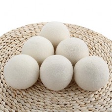 lzndeal 6 Boules 100% Bio Nouvelle-Zélande Laine Balles de Séchage Réutilisable Tissu Naturel Assouplissant Vie Saine Blanchisserie (7.5cm/2.95in) - B073XN1QKM