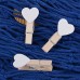AONER 100PCS Blancs Coeur Mini Pinces à Linge Coloré en Bois Clothespin Epingle à Linge Clips Photos pour DIY Décoration - B0722YVJCG