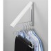 mDesign barre de penderie escamotable pour la buanderie – tringle à vêtements pliable en métal pour le nettoyage chimique – portant pour vêtements mural – blanc - B0759WKPS7
