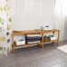 SoBuy FSR14-L-N Étagère salle de bain 100% en bambou naturel  Rangement chaussure/salle de bain  L80xP26xH50cm Transparent - B00LP2DMP2