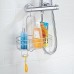 mDesign étagère douche – étagère pratique – installation facile – rangement de douche en métal – étagère de douche à suspendre – argenté - B074JCG9B1