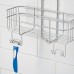 mDesign étagère douche – étagère pratique – installation facile – rangement de douche en métal – étagère de douche à suspendre – argenté - B074JCG9B1