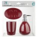 Kit de 3 accessoires de salle de bain - Look moderne - Coloris ROUGE FRAMBOISE - B00KDSSJKM