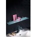 Ambrosya® | Tablette exclusive en acier inoxydable et verre | Salle de bain étagère en verre support serviette murale (Acier inoxydable (Brossé)  50 cm x 12 cm) - B077YVN5YC