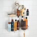 mDesign étagère de douche sans perçage - panier de douche à suspendre - serviteur de douche en métal inoxydable pour savons  shampooing  etc. – avec 2 crochets et 2 paniers – argenté mat - B071VP7NT2