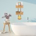 Relaxdays Serviteur de douche en bambou H x l x P: 65 x 28 x 15 5 cm 3 étages compartiments panier corbeille à suspendre étagère murale en bois baignoire rangement pour la salle de bain  nature - B01M0V74Z1