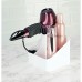 mDesign caisse rangement salle de bain – boîte carré avec porte sèche-cheveux et 2 casiers – bac plastique pour sèche-cheveux et cosmétiques – idéal sur la table ou l’étagère d