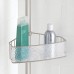 mDesign serviteur de douche télescopique en métal – étagère de douche de coin sans perçage – avec 4 paniers – panier de douche pour shampoing  gel douche  savons  etc. – argente/transparent - B072