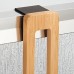 mDesign étagère de douche suspendue – meuble de douche sans perçage – paniers de rangement en métal et bambou pour tous les accessoires de douche – couleur bambou - B07BSRHS76