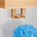 mDesign étagère de douche suspendue – meuble de douche sans perçage – paniers de rangement en métal et bambou pour tous les accessoires de douche – couleur bambou - B07BSRHS76
