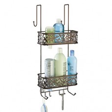 mDesign Serviteur de douche à suspendre – 2 paniers – Installation de l'étagère de douche sans perçage – Panier de douche en métal inoxidable à accrocher pour tous les accessoires de douche - B01H7CXFKA