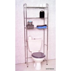 Meuble toilettes WC métal chromé 3 tablettes étagères - B0047GR4JI