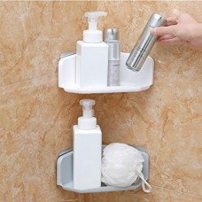 Panier de rangement de douche  Wanshop® Basic Panier de douche d'angle  plastique bac de douche avec ventouses solides - B079GN4VNJ