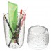 mDesign verre plastique pratique avec couvercle pour accessoires de maquillage – organisateur maquillage pour plus de visibilité – gobelet plastique pour coiffeuse et bord d'évier – transparent - B01N9H8YEG