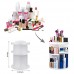 Rangement de Maquillage Baban Boîte de Rangement Maquillage Organisateur de Cosmétiques Rotatif à 360° avec Étagère en Plastique Large Capacité  Pour Tous Types d'Accessoires de Maquillage Blanc - B07921QS