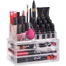 Beautify Boîtes à bijoux et présentoirs - Présentoir Organisateur Maquillage – 20 compartiments et 4 tiroirs - Acrylique - B014UT72GQ