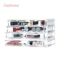 Cozihoma Organisateur Maquillage Acrylique Bijoux Cosmétiques Display Cases 4 Grands Tiroirs Rangement - B07D768QMD