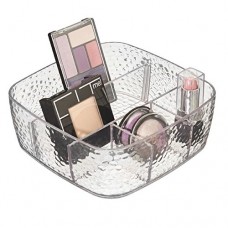 mDesign boite cosmétique pour produits de bain avec cloison amovible – boite de rangement maquillage pour une meilleure visibilité – organisateur maquillage pour bord d’évier – transparent - B01N5F1Q3O