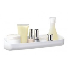Plateau de rangement de meuble de salle de bain  AFFIXX Peel and Stick  pour maquillage  produits de beauté  s'enlevant proprement  sans traces  ni résidus - peu profond  Blanc - B01A3NE3IS