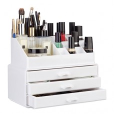 Relaxdays 10023137 Boîte Rangement Maquillage Make up Organisateur cosmétiques tiroirs Compartiments  Blanc - B077XJ88N8