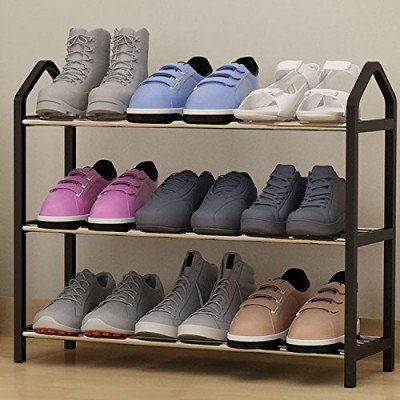YXX- Rack à chaussures en métal 3 niveaux Shoebox Flower Stand noir étagère de rangement en plastique main courante Assemblée chambre Foyer dortoir salon bureau garage (taille : 63*20*45cm) - B07DNRFPRF