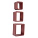 Lot de 3 étagéres - style rétro/lounge cube - années 70 - wenge/rouge marron - B00WDEEIIQ