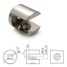 4 x Pince Clip Pour Support Fixation Étagère en Verre 8-12mm Nickel - B01EYP6BHM