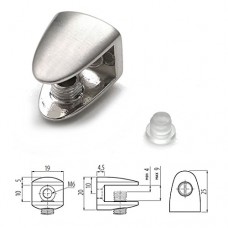 4 x Pince Clip Pour Support Fixation Étagère en Verre 9mm max Nickel - B01EYP6SHU